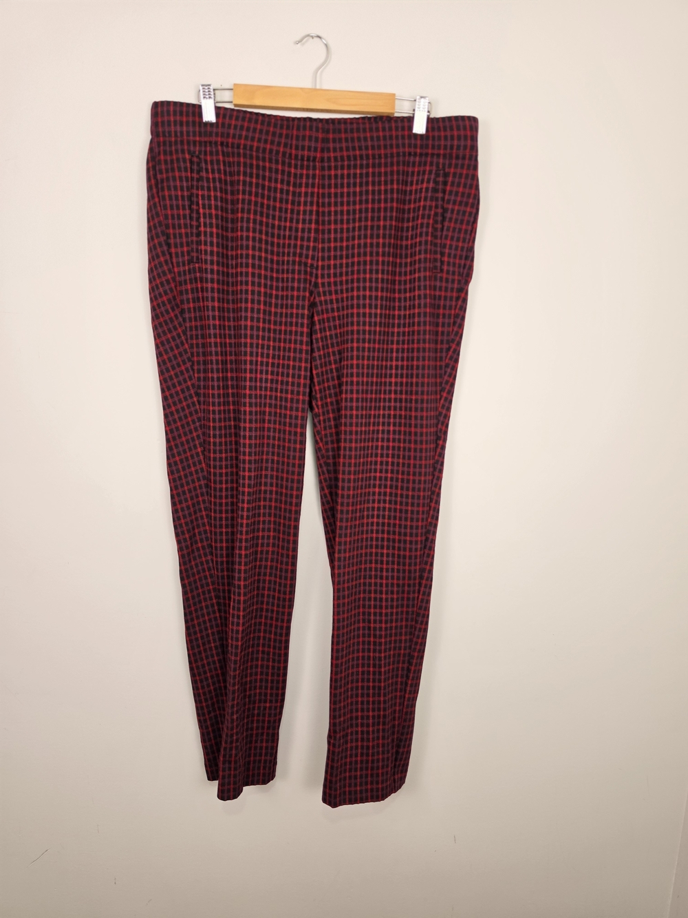 J.Jill Ponte Slim Leg Pants in Black Multi Plaid  Size XL NWT